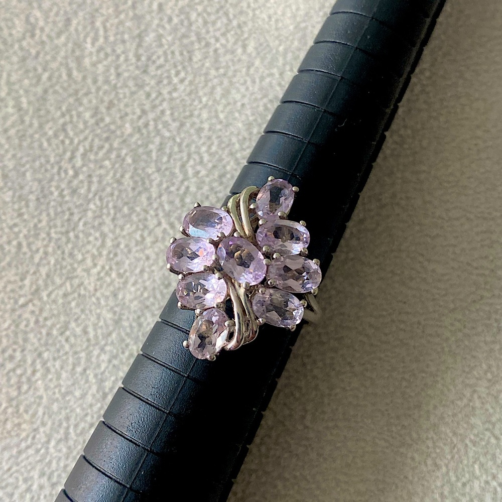 925 silver ring with lavender stones